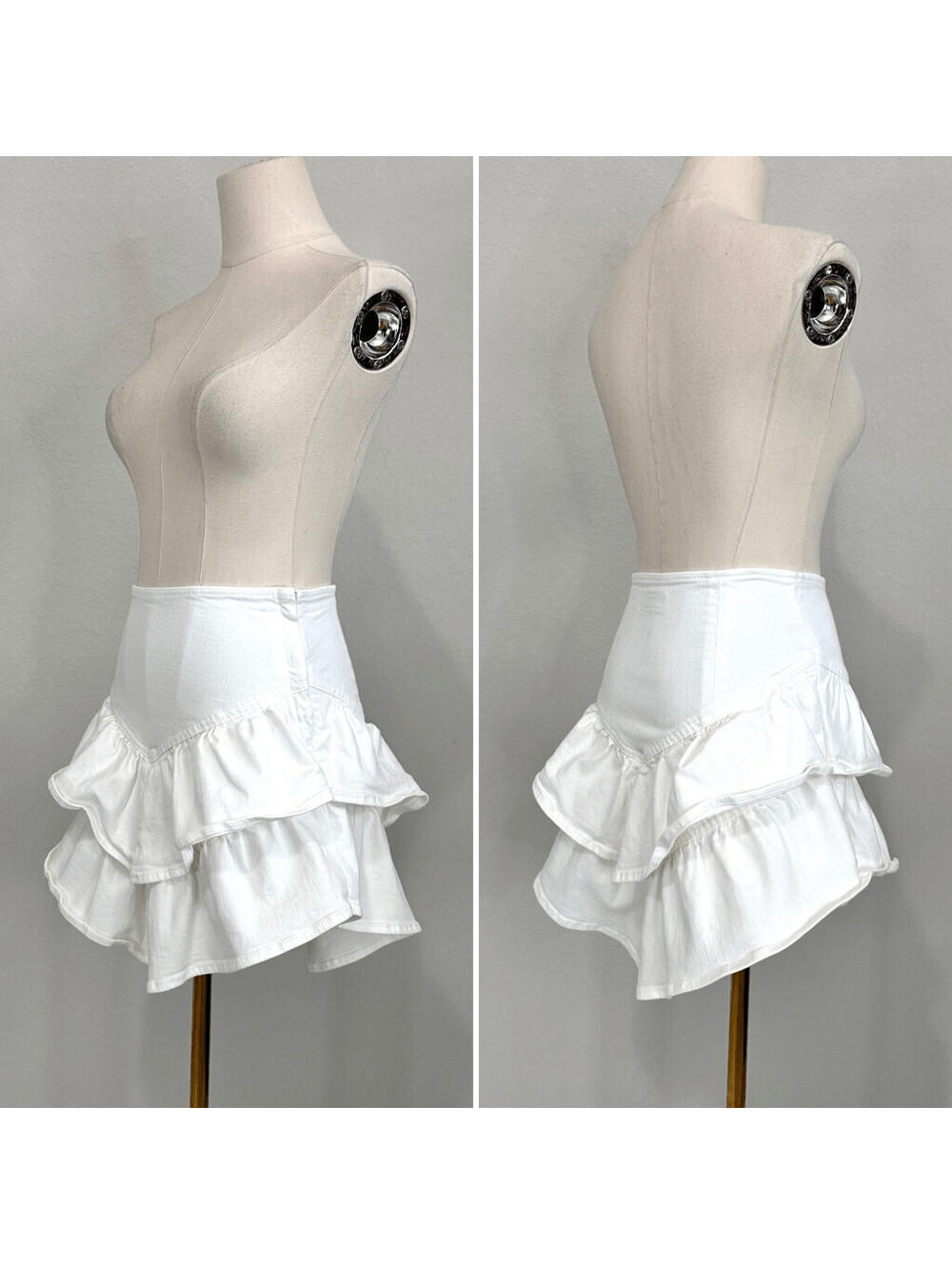 MOTHER The Ruffle Mini Skirt 24 Western Coastal Cowgirl Cottage Boho Coquette